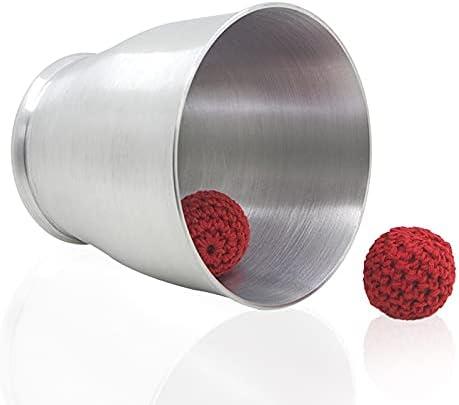 MOMOMAGE Deluxe Aluminum Chop Cup - Wide Mouth (Silver, with Magnetic) Magic Tricks Close up Appearing Cup and Ball Magic Gimmick Props