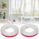 JSIWOTH Window Trim Molding, 65.6Ft Self Adhesive Glass Decorative Strip with Groove, Peel and Stick PVC Window Grid Insert Kit for Windows & Glass Doors, White (Two 32.8ft Rolls)