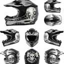 TCMT Youth Dirt Bike Helmet DOT Certified - Kids Full Face Motocross ATV Helmet with Goggles, Gloves and Helmet Bag for Off-Road, BMX, MX, Street Riding, Youth X-Large