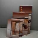 Canvas Prints Wall Art Delicate Shapes and Warm Colors Abstract 5 panels Painting Contemporary Picture Home Decoration for Bedroom Framed Ready to Hang (CL02, Large W60 x H30) (Brown)