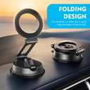 Downhill Car Phone Holder, Suction Phone Mount,360 Adjustable Dashboard Phone Holder, Multifunctional Strong Magnetic Center Console Navigation Fixing Bracket, for iPhone12-15 (Black)