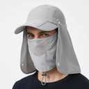 Foldable Baseball Cap with Detachable Neck Flap and Face Cover Portable Sun Hat Fishing Hats for Men Women