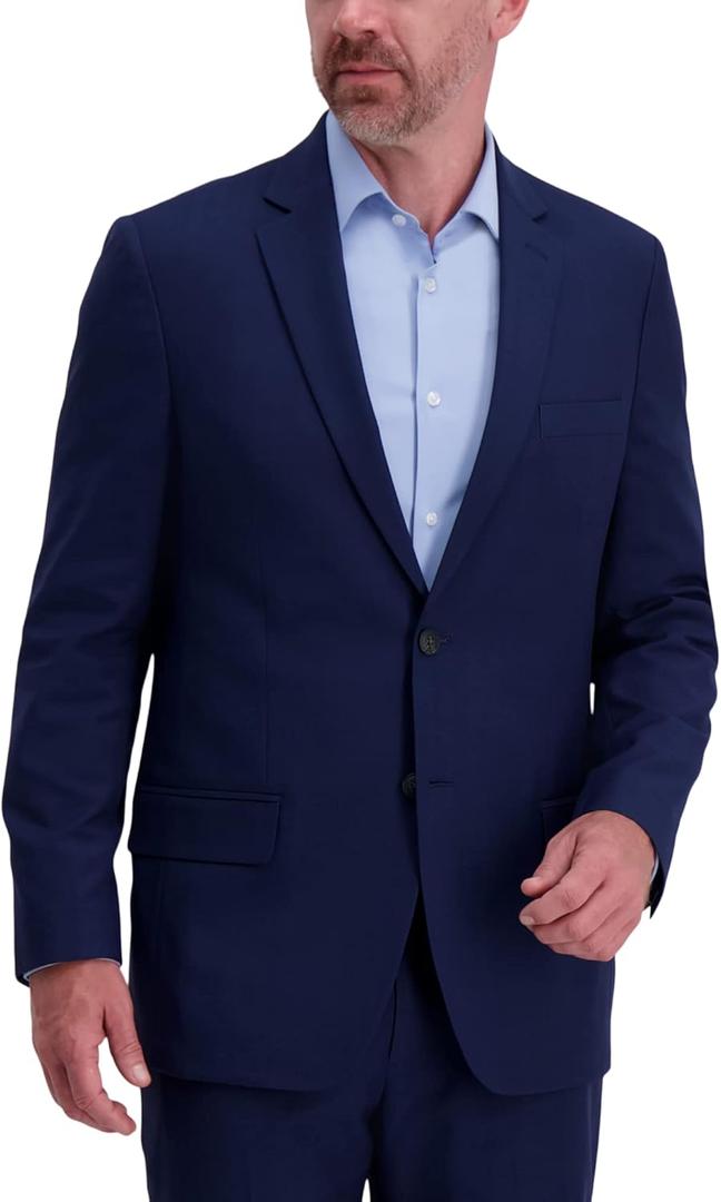 Haggar Men's Smart Wash Premium Stretch Classic Fit Regular and Big & Tall Suit Separates(Pants & Jackets) (50, Midnight)