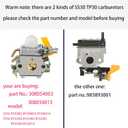 CS26 Carburetor for Ryobi CS26 CS30 SS26 SS30 26cc 30cc Engine RY30220 RY30160 RY30522 Weed Eater 308054043 308054077 308054013 Carburetor for Homelite Trimmer Blower Parts