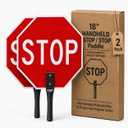 OLANZU Hand Held Stop Sign for Crossing Guard, 2 Pack, 18x18"