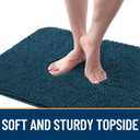 OLANLY Dog Door Mat Set 2-Piece 24x16, Absorbs Moisture and Dirt, Absorbent Non-Slip Washable Doormat, Quick Dry Chenille Mud Mat for Dogs, Entry Indoor Entryway Carpet for Inside Floor, Atlantic Blue