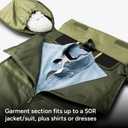 Halfday Convertible 2-in-1 Vegan Leather Premium Garment Duffel Weekender Bag 45L (Carry-on, Wrinkle-Free Travel, Hanging Suit Compartment, Shoe Pockets, Trolley Sleeve), Leaf