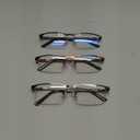 Reading Glasses for Men, 2.0 Blue Light Blocking Reading Glasses Metal Readers (3 Pack(gun/Black/Brown))