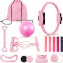 15-in-1 Pilates Kit for Women - Home Pilates Workout Kit with Pilates Ring, Yoga Ball, Exercise Bands, Sliders, Socks & Bag - Pilates Essentials Kit for Home Workouts, Pilates Sets for Women