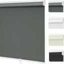Changshade Blackout Roller Shades Cordless for Windows,100% Room Darkening Window Blinds for Bedroom,Thermal Insulated UV Protection,Easy Install Pull Down Shades for Home,24.5" w x 72" h,Grey