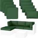 9 Pack Patio Cushion Covers Outdoor Furniture Cushion Slipcovers Replacement Waterproof with Zipper for 5 Pcs Patio Furniture Set, Covers Only, Green