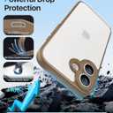 Shockproof for iPhone 16 Case, [Full Camera Protection] [Military-Grade Drop Protection] Protective Anti-Yellow Slim Translucent Matte Skin-Friendly for iPhone 16 Phone Case, Brown