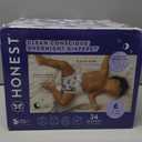 The Honest Company Comfort Dry Disposable Overnight Diapers for Sensitive Skin, Hypoallergenic, Baby Cozy Cloud and Star Signs Design Club Box Size 6 (35 lbs) 34 Count