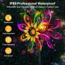 Solar Wind Spinners Outdoor with Lights Sunflower Garden Outdoor Decor Yard Lawn Art Decor for Patio Kinetic Windmills Unique Gifts for Friends and Family 60.63'' H x 13.38'' Dia 360 Rotation