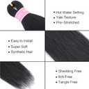 Braiding Hair 26 Inches 8 Bundles Braiding Hair Pre Stretched Itch Free Black Hair for Braiding Crochet Twist hair extensions for Braids Hair Yaki texture(1B#)
