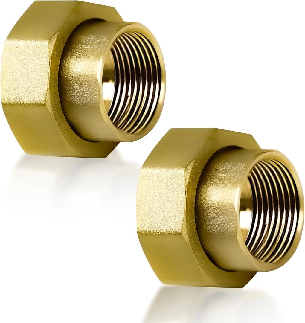 Upgraded Double Union FNPT Connection fits for 1" NR3XL Pressure Reducing Valve, Brass Tailpiece Kit, Compatible with 1" Pressure Reducing Valves, 2pcs