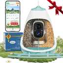 Smart Bird Feeder with Camera – 2K HD, Free Lifetime AI Bird Identification, Solar Powered, Motion Alert, 2.4GHz WiFi, Dual Seed Compartments – Outdoor Bird House Camera for Bird Lovers