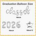 2 x Silver Class of 2026 Balloons Graduation Foil Balloons for Class of 2026 Graduations Decorations