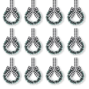 Retrowavy 12 Pcs Christmas Kitchen Cabinet Wreaths with Ribbon 3.94 Inch Mini Christmas Wreath Small Kitchen Xmas Decor for Window Door(Black and White Plaid,Snowy Style)