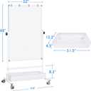 Maxtek Mobile White Board on Wheels 48x32, Magnetic Storage Easel Standing