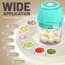 Rechargeable Portable and Cordless Mini Food Processor 300ML with Stainless Steel Blade, Electric Garlic Chopper Vegetable Chopper Blender for Nuts Chili Onion Minced Meat and Spices BPA-Free(Green)