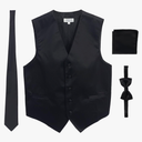 Gioberti Men's Formal 3pc Satin Vest Necktie Bowtie and Pocket Square, Medium