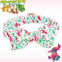 Lionheart glory Dog Collar, Cute Dog Bow Collar Boy Girl Dog Collars with Bow Adjustable Dinosaur Bowtie Collar for Medium Dogs Pet Gift Spring Summer Collars (Medium (Pack of 1)