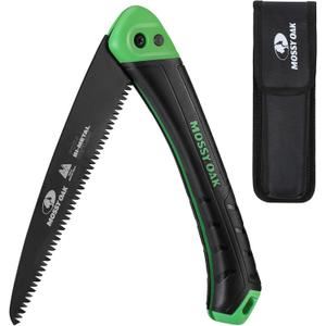 MOSSY OAK Folding Saw - 7 Inch Pruning Hand Saw with Pouch, D6A & M2 Bimetal Saw Blade, Hunting Saw Foldable for Deer, Tree, Wood, and Limb Cutting