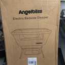 ANGELBLISS Electric Baby Bassinet Bedside Sleeper with Auto Rocking, Remote/Touch Control, 3 Timer Modes, 12 Sounds, 6 Heights, Storage & Wheels (Beige)