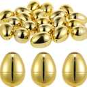 jojofuny 20pcs Golden Fillable Easter Eggs - 6x4CM Realistic Plastic Basket Stuffers for Easter Egg Hunt, Party Decorations, Basket Stuffers, Home Decor & Kids’ Games - Cute & Festive