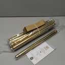 YNL Tension Shower Curtain Rod 34 to 120 In(2.83-10Ft), Long Tension Curtain Rod with 2Pcs Holders, No Drilling for Large Window, Bathroom, Patio, Adjustable Outdoor Curtain Rod, Brushed Gold
