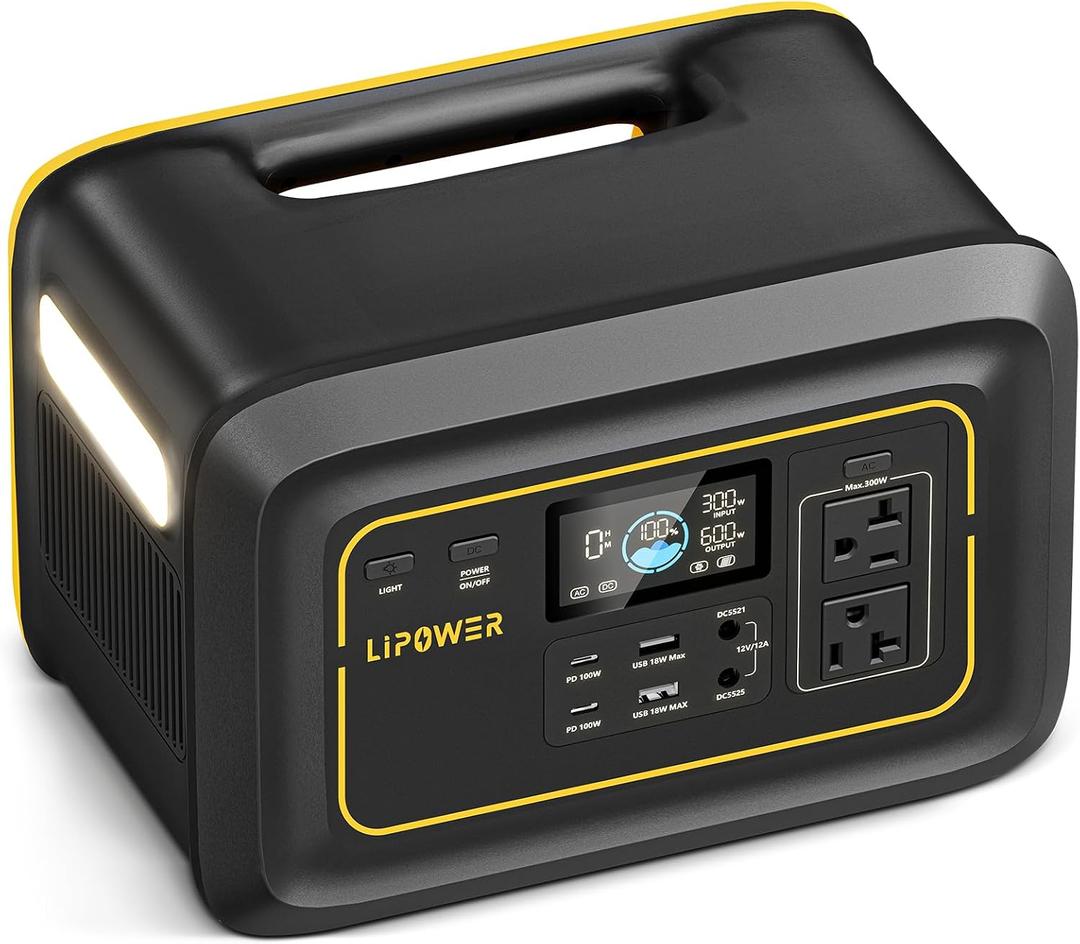 300W Portable Power Station, 296Wh Battery Pack for CPAP Camping Backup