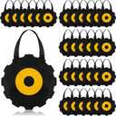 Tranqun 36 Pcs Construction Party Favor Bags Construction Non Woven Goodie Gift Bags with Handle for Construct Truck Excavator Birthday Party Supplies