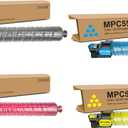 MP C4502 C5502 Toner Cartridge Black Cyan Magenta Yellow 4 Pack, 841751 841752 841753 841754 Compatible with Ricoh Aficio/Savin/Lanier MP C4502 C4502A C5502A C5502 Printer