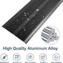 Aluminum Metal Door Threshold, Floor Transition Strip, 36'' L x 4'' W x 0.1'' H, Flat-Profile Threshold, Flooring Gaps Carpet Vinyl Wood, Stylish Doorway Transition Draft Protection (Black)