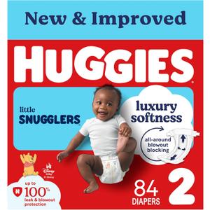 Huggies Size 2 Diapers, Little Snugglers Baby Diapers, Size 2 (12-18 lbs), 84 Count,