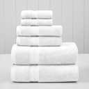 Modern Threads 6-Piece Rayon from Bamboo & Cotton Blend Towel Set - Ultra Soft & Absorbent, White, 54 inches x 30 inches