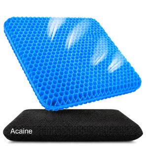 Acaine Extra Thick Large Pure Gel Seat Cushion for Long Sitting, Breathable Comfort Cushion for Back, Sciatica, Tailbone & Hip Pain Relief, Washable Portable Cushion for Office Chair, Car, Wheelchair