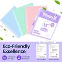 4 Pack 3 Ring Binders 1.5 Inch, Sooez Three Round Ring Binder with Pockets