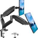 MOUNT PRO Dual Monitor Mount Fits 13 to 32 Inch Computer Screen, Height Adjustable Monitor Stand for 2 Monitors, Gas Spring Display Arm Holds up to 17.6lbs Each, Monitor Desk VESA Mount 75x75, 100x100 (black)