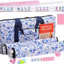 American Mahjong Set with 166 Pink Tiles, Racks, White Mahjong Bag and Accessories, Mahjong Tile Set for Beginners