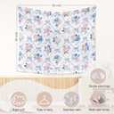 WARDOS Coquette Pink Bow Tapestry, Coquette Room Decor, Preppy Pink and Blue Floral Tapestry, Cute Preppy Room Decor Teen Girls, Girly Bedroom Decor, Coquette Stuff, 50x60 Inch