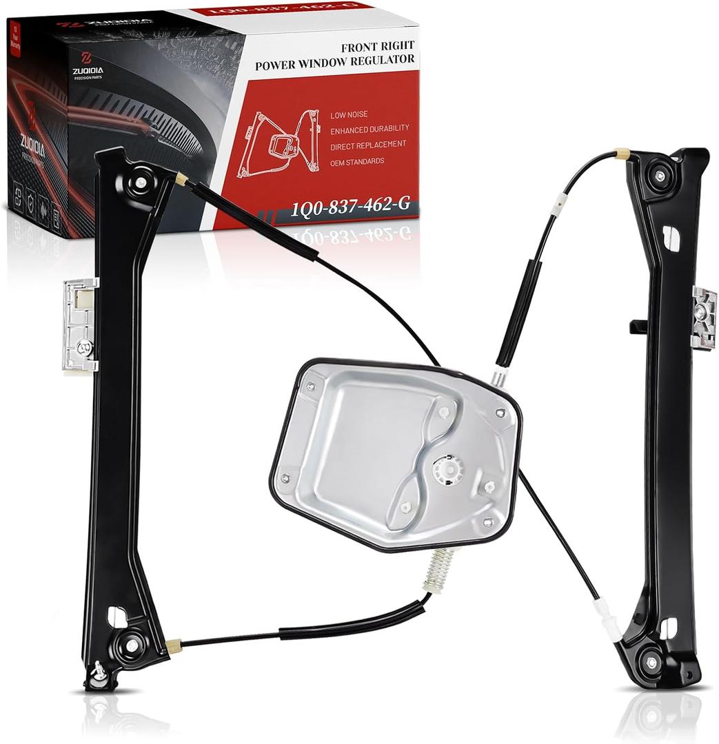 Front Right Passenger Power Window Regulator Compatible with VW Volkswagen Eos 2008-2016, Replace# 1Q0837462G, 1Q0-837-462G