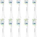 Replacement Toothbrush Brush Heads Compatible with Philips Sonicare Electric Toothbrushes with Click-on System Dupont Bristles for Optimal Plaque Remove, Pack of 10, White