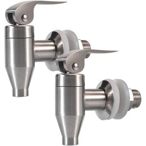 Stainless Steel Beverage Water Drink Dispenser Durable Replacement Push Style Spigot Faucet Food Grade Polished Finished,2 Pack