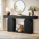 Tribesigns 70.9-Inch Extra Long Sofa Table, Farmhouse Console Tables with Wood Frame and Storage Shelf, 2-Tier Wood Table Behind Couch for Living Room, Hallway, Foyer, Black