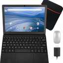 10.1Inch Laptop,Quad-Core Processor with Android 12.0 OS,2GB RAM,64GB EMMC,Built-in Camera,WiFi,USB Interface,Tpye-C Charging for Learning and Entertainment (Black 2GB+64GB)