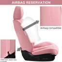 TIEHESYT Car Seat Covers Full Set, Breathable Leather Automotive Front and Rear Seat Covers, Car Seat Protectors Full Set, Compatible with Most Vehicles, SUV (Cute Pink, Front Pair and Rear)