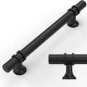 Amerdeco 10 Pack Matte Black Cabinet Pulls 5 Inch(128MM) Hole Centers Kitchen Cabinet Handles Cabinets Hardware Drawer Pulls ZH0058