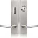 Front Door Handle and Deadbolt Set, Brushed Nickel Entry Door Lock Set with Deadbolt, Heavy-Duty Zinc Alloy Exterior Door Lock Set